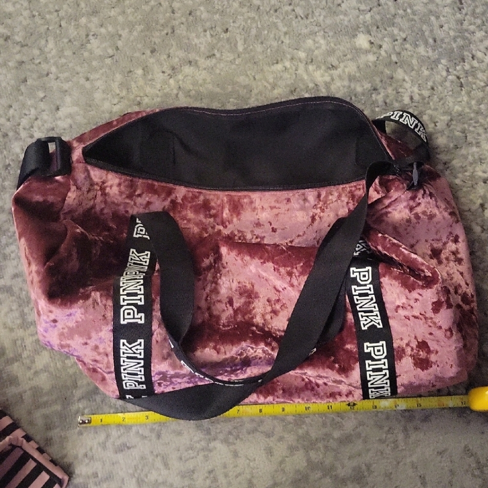 PINK Victoria's Secret Crushed Velvet Tote in Rose